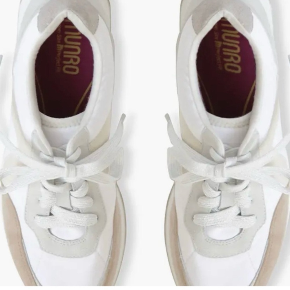 Munro Piper Sneakers Women’s 6WW Extra Wide White Leather Comfort walking Shoes - Picture 5 of 14